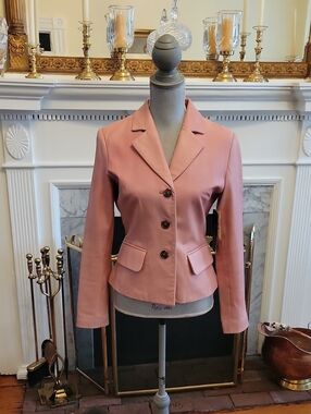 Vtg Margaret Godfrey Pink Leather Jacket